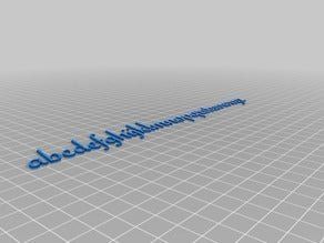 screenshot of 3D letters on a 3D printing screen