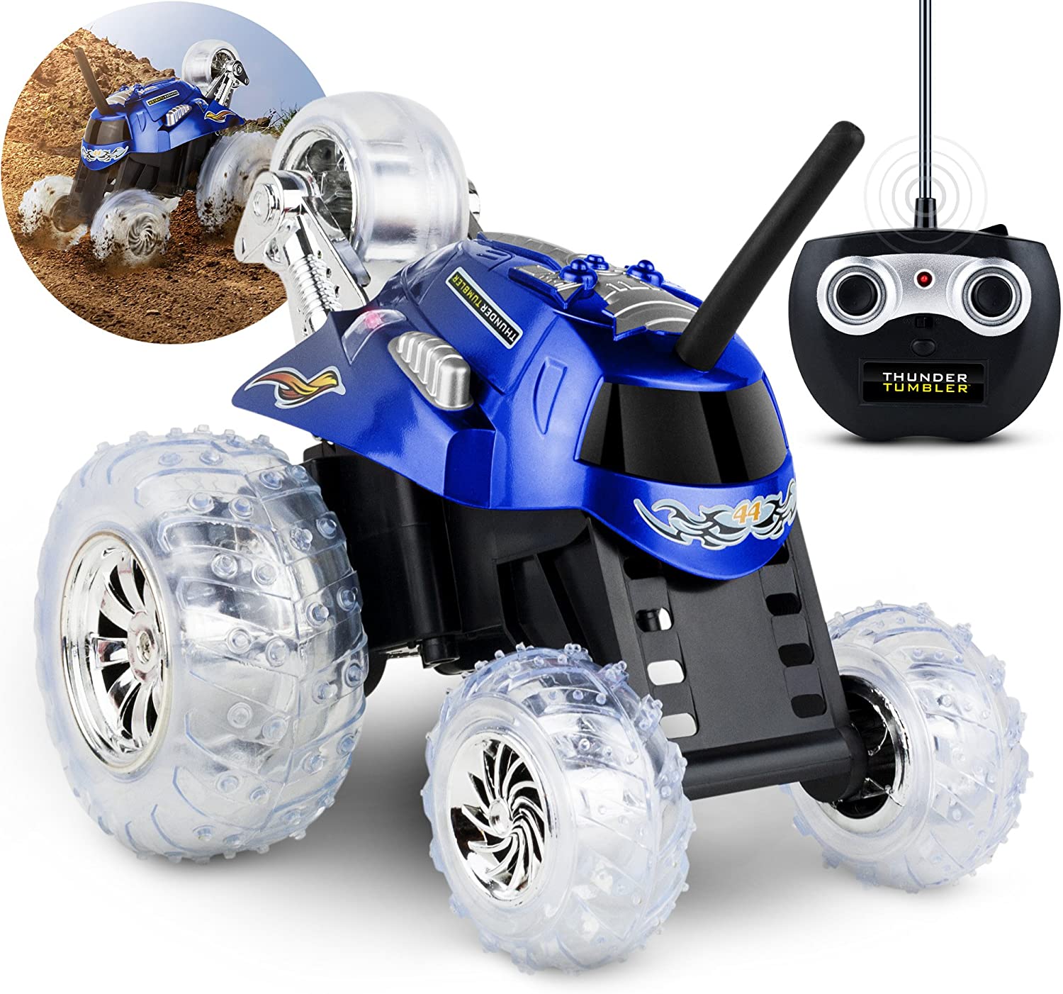 blue car with remote control