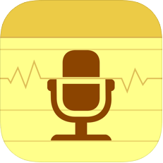 Drawing of a microphone over a yellow writing pad with a visual representation of sound in the background