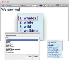 Screenshot of co writer word prediction windows open on a computer