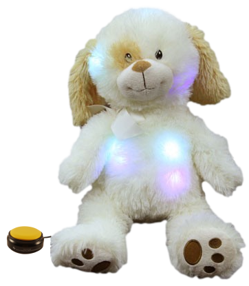 NEW Cuddle Barn Nite Brite Pals “Patches the Pup” Song & Lights 14” Dog Plush 