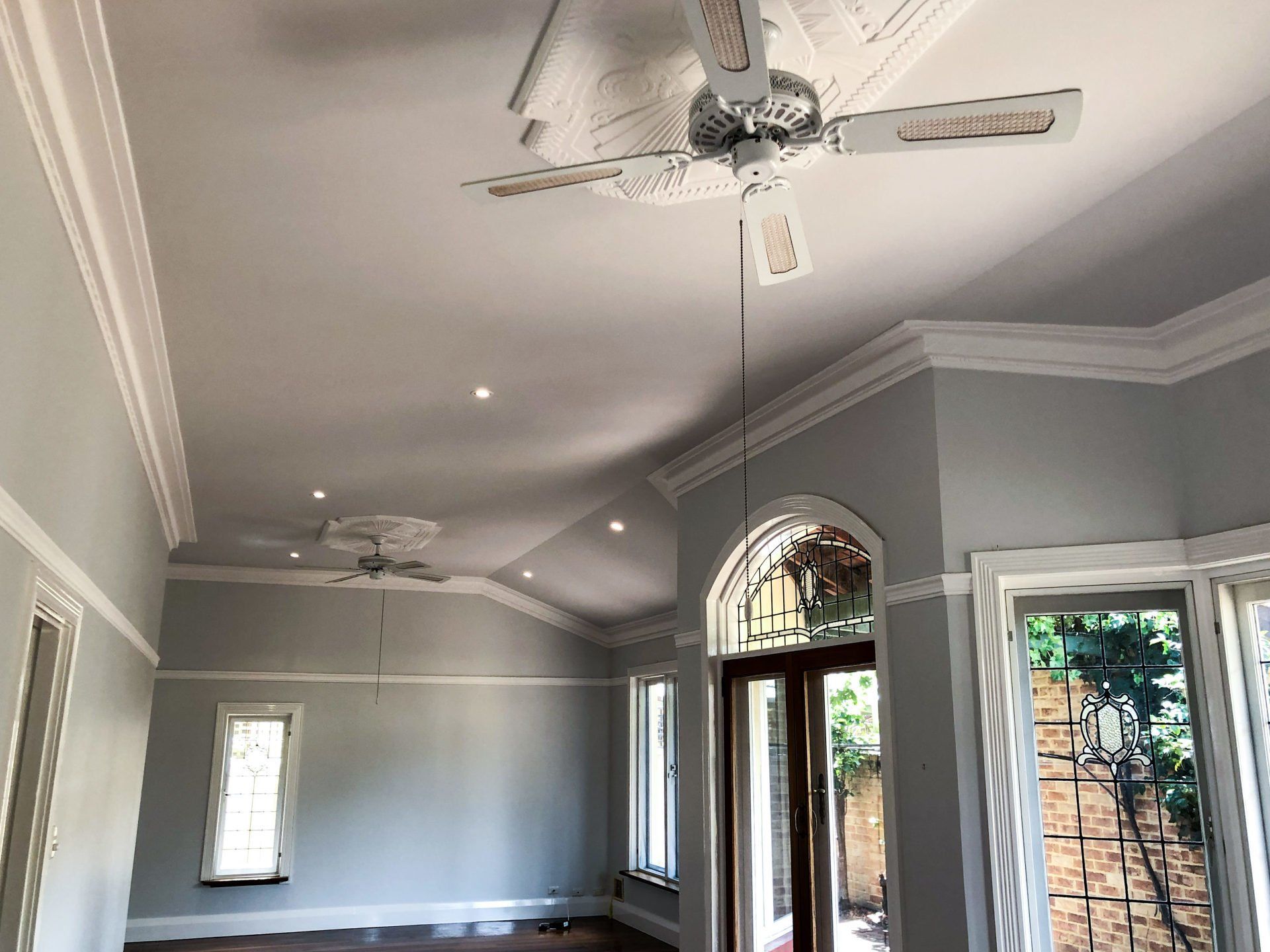 older style perth home living room painted white and grey by ABC Paint & Deco