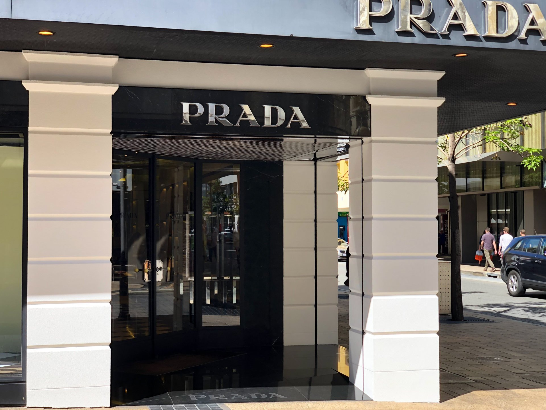 Front of Prada shop in perth CBD
