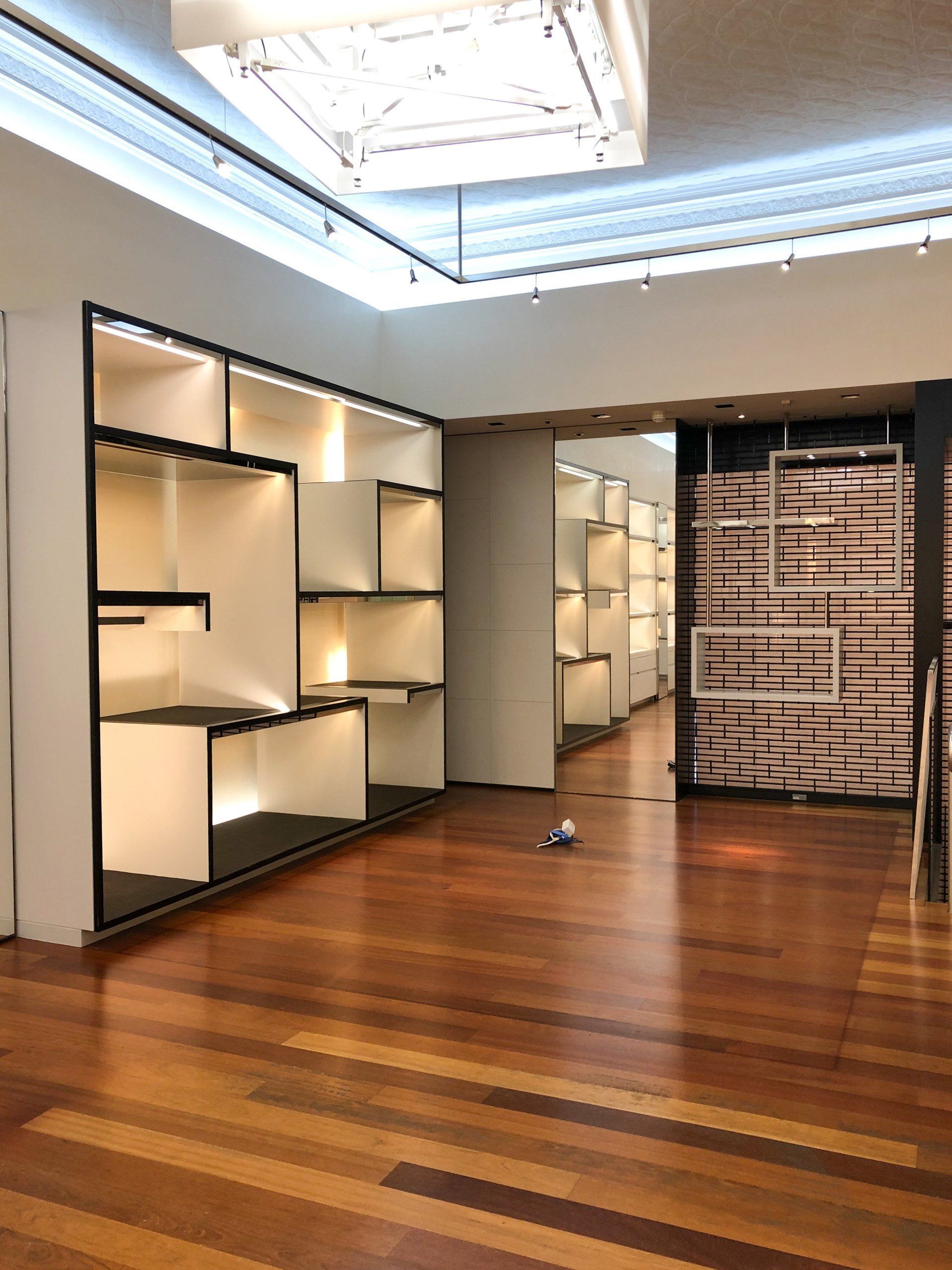 Retail shop internal shelving painted by ABC Paint & Deco