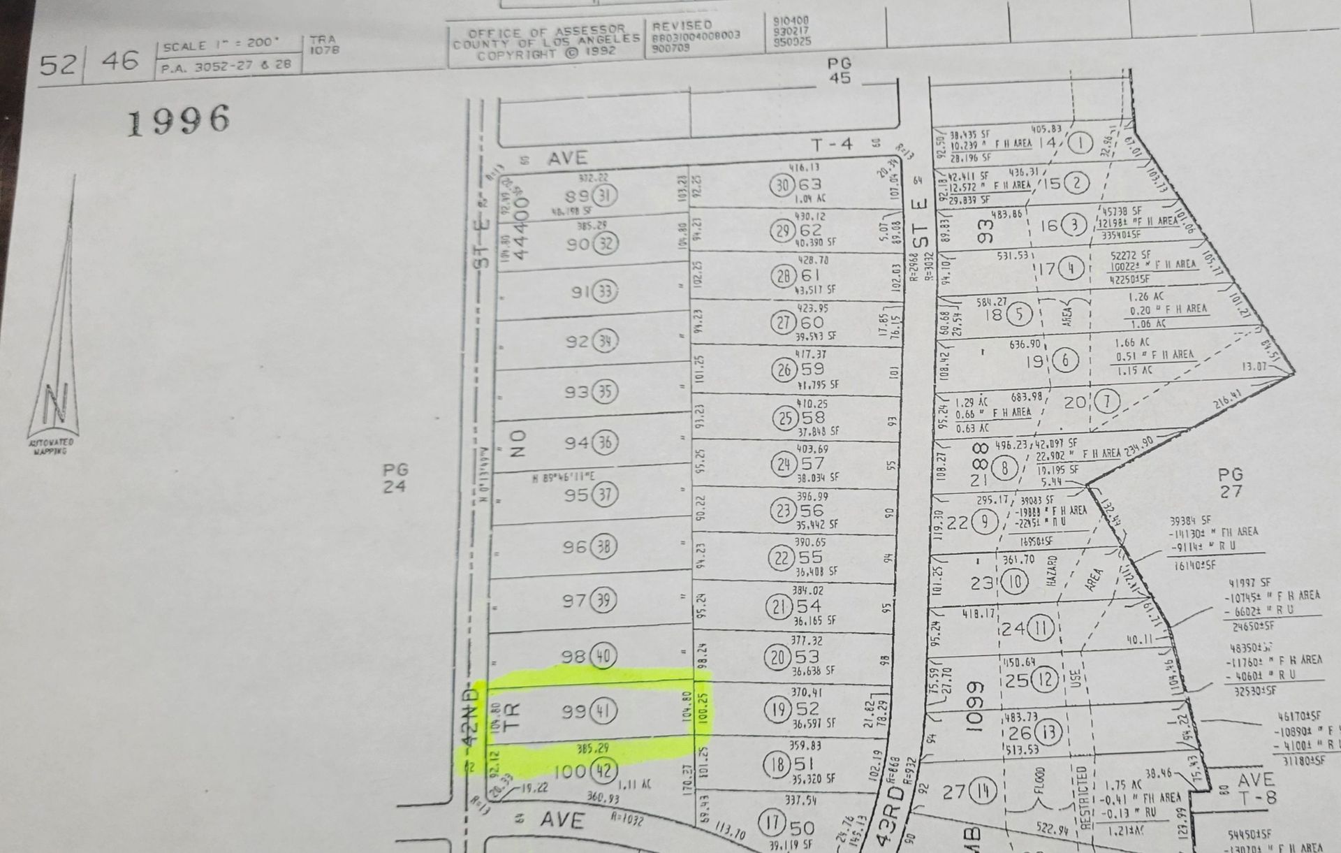 A black and white map with the year 1996 on it