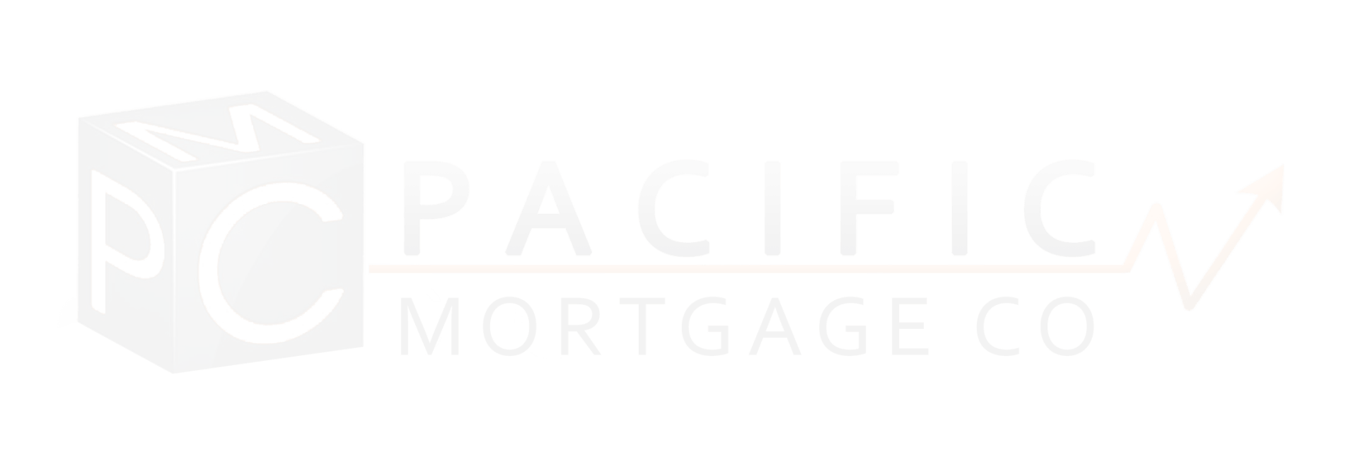 The logo for pacific mortgage co. is a white logo on a white background.