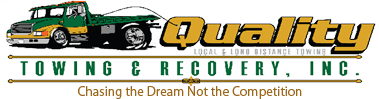 a logo for quality towing and recovery inc.