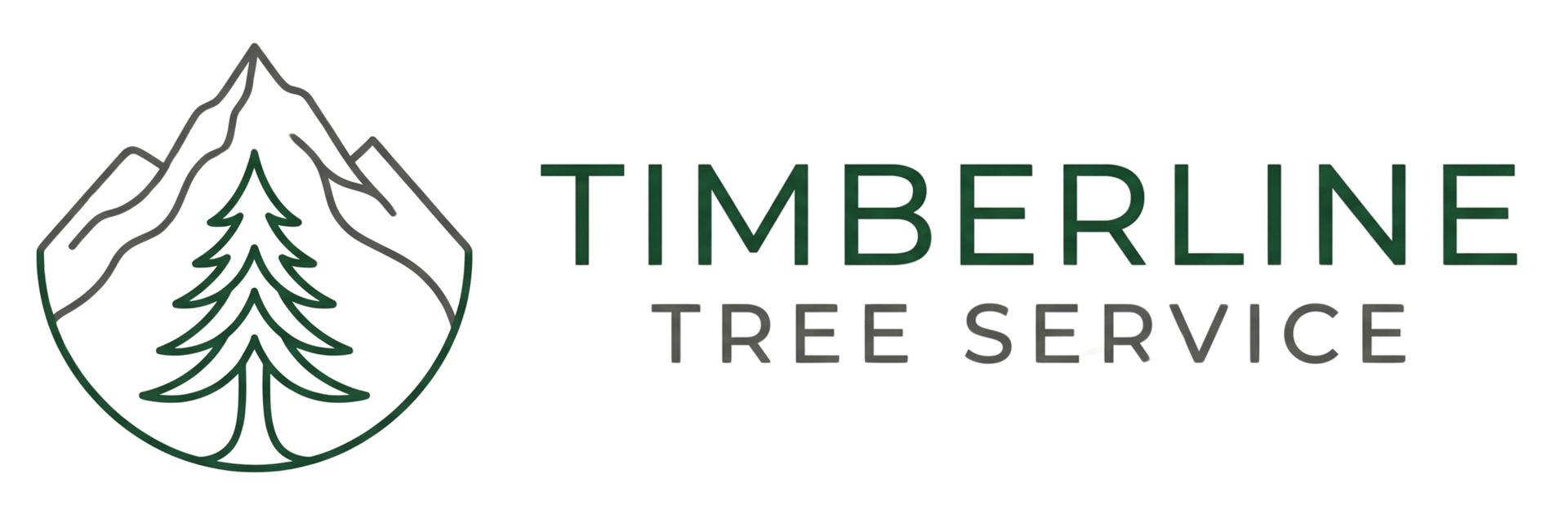 Timberline Tree Service logo with green tree illustration and forest icon