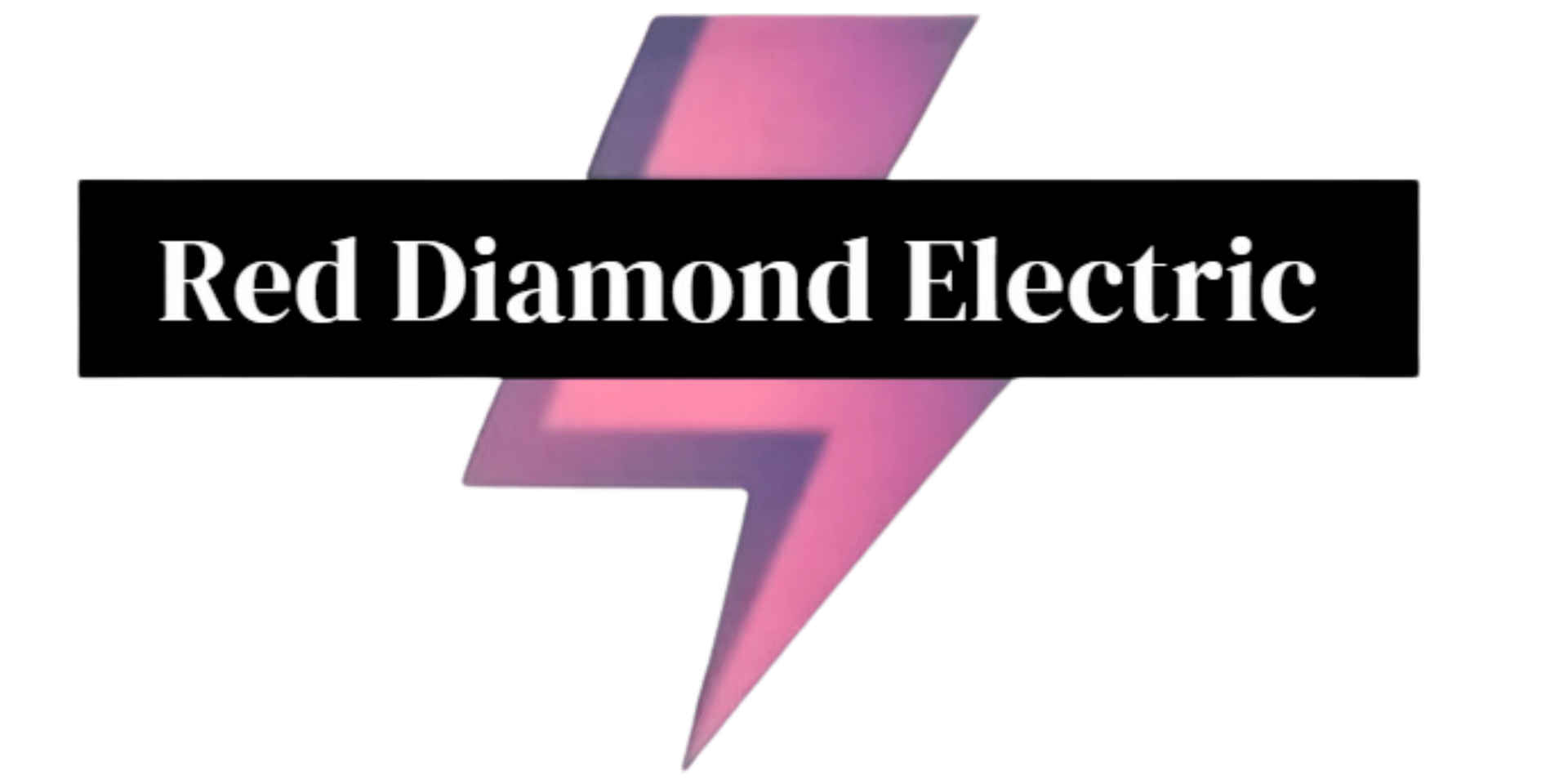 Red Diamond Electric Service Logo with Pink, blue, purple lightning icon