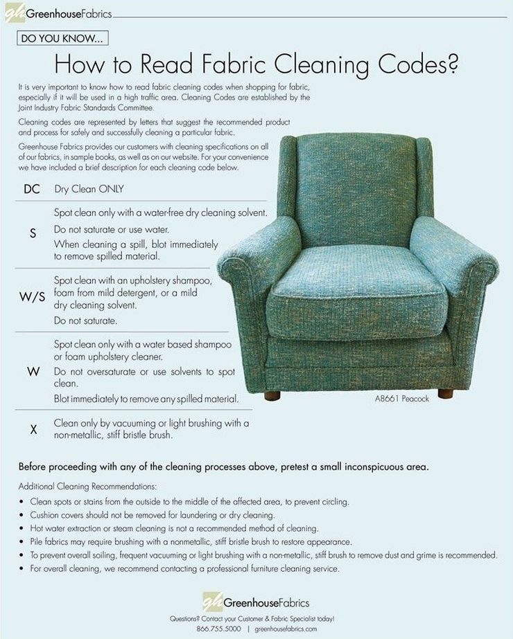 How to Read Fabric Furniture Cleaning Codes - Bowden & Carr Furniture of  Havelock, NC