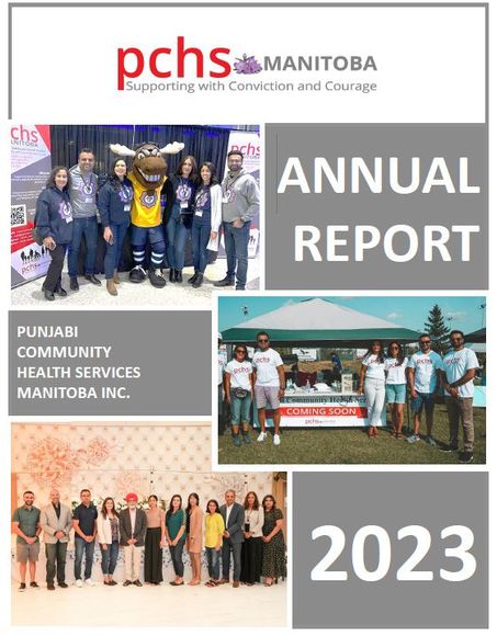 The cover of the annual report for the punjabi community health services manitoba inc.