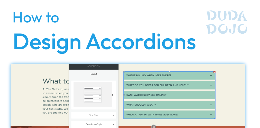 how to design an accordion in duda