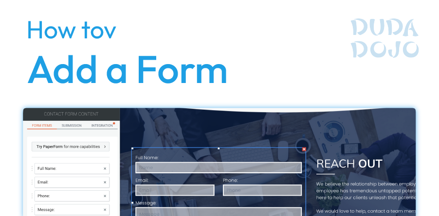 how to add a form in duda