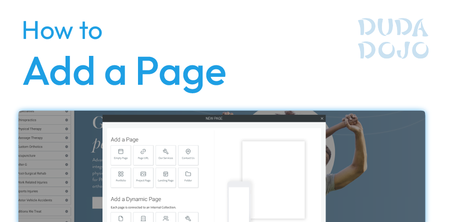 how to add a page in duda