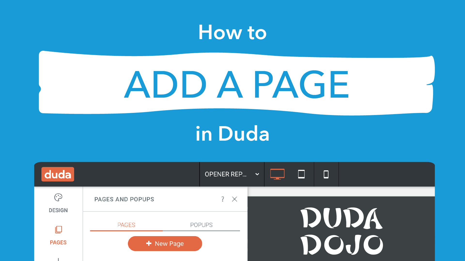 how to add a page in duda