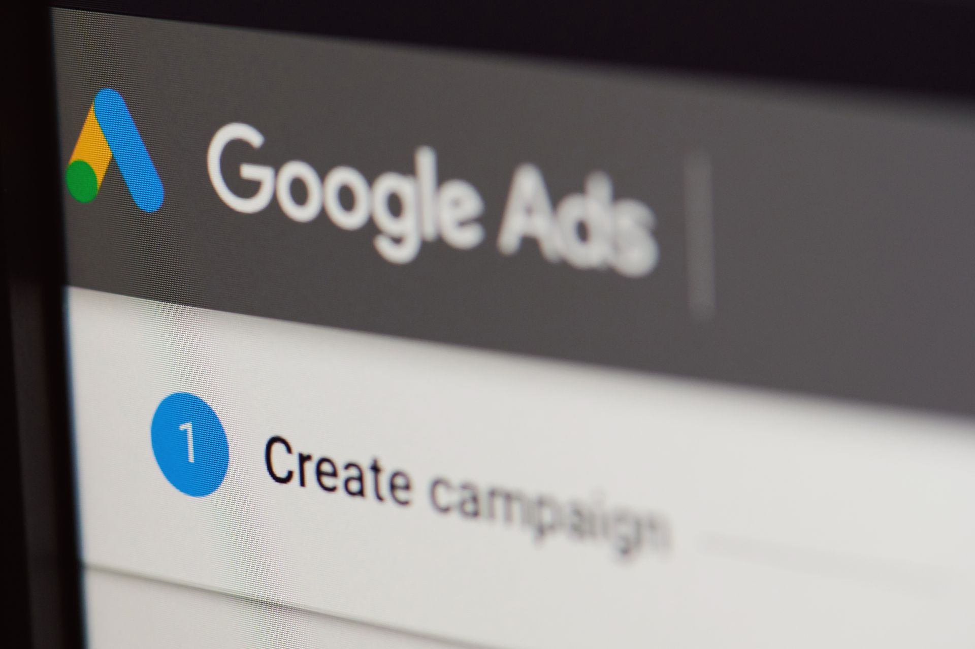 Google Ads bidding platform close up