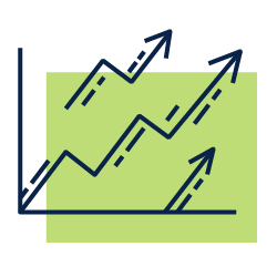 an upward arrow icon illustrating how roofing companies boost their revenue through SEO services