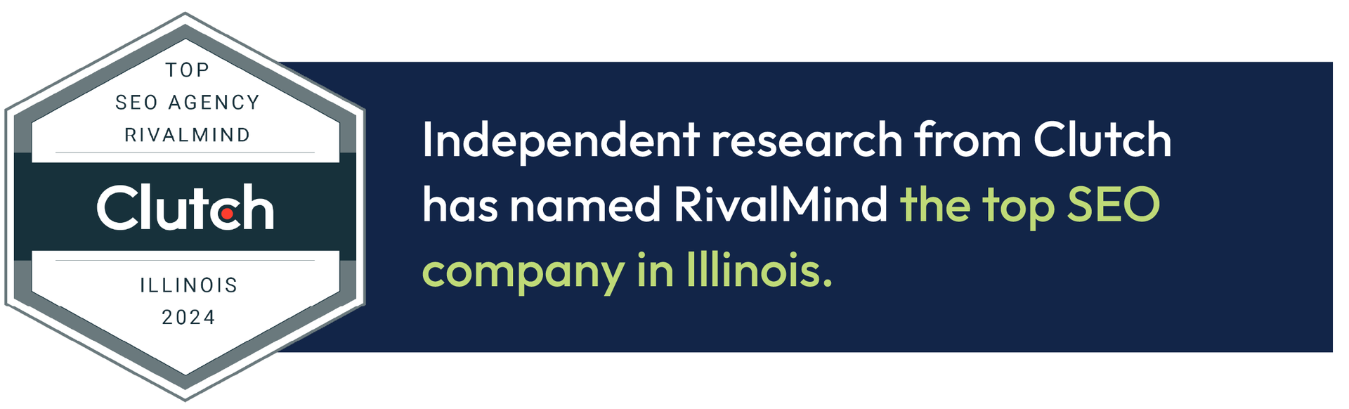 an award badge from Clutch, touting Rivalmind as the best SEO company in Illinois.