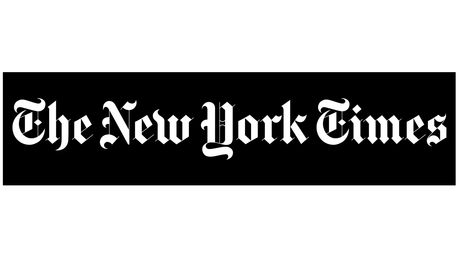 The New York Times logo in white text on a black rectangular background.