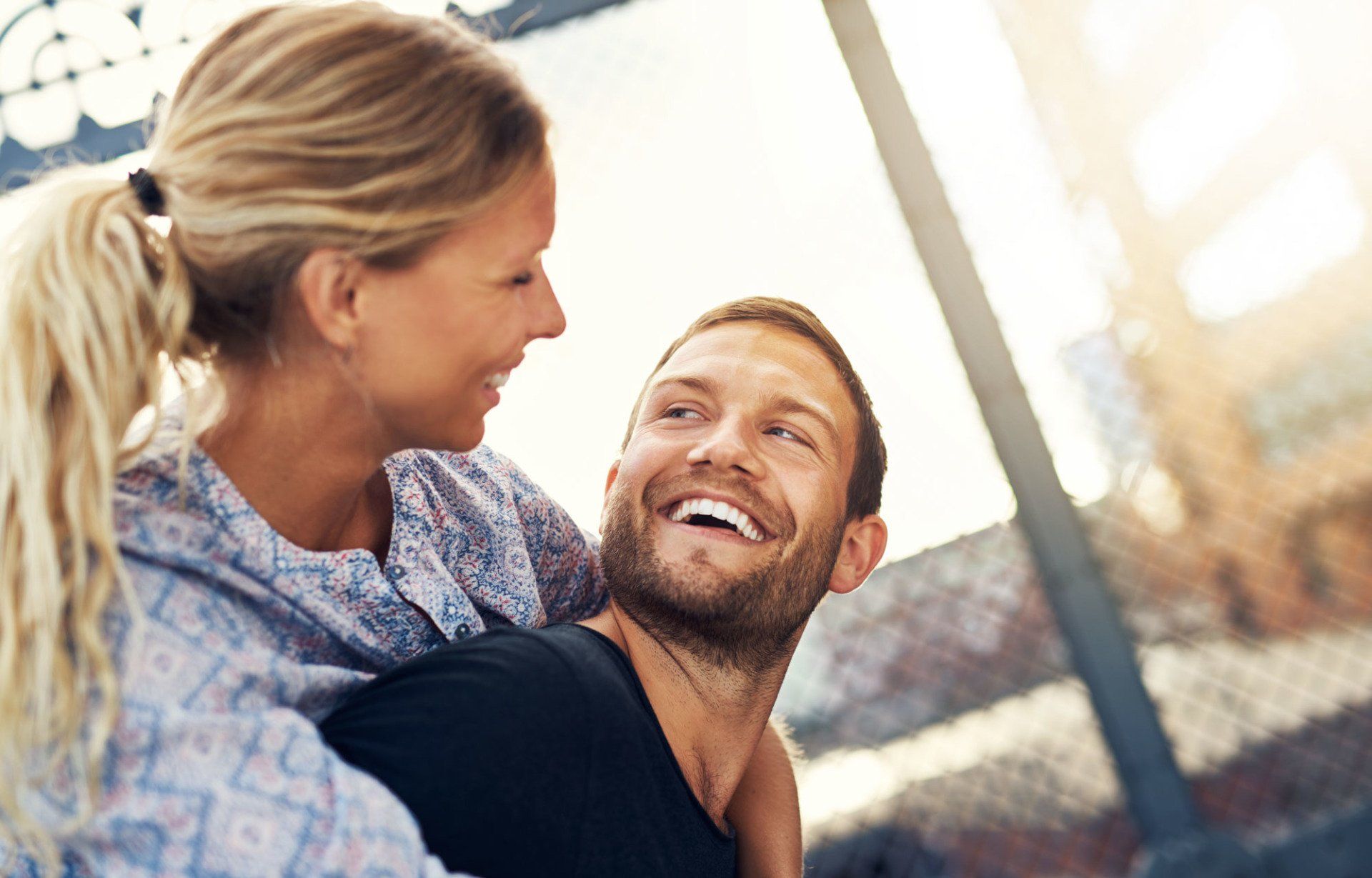 Young couple smiling