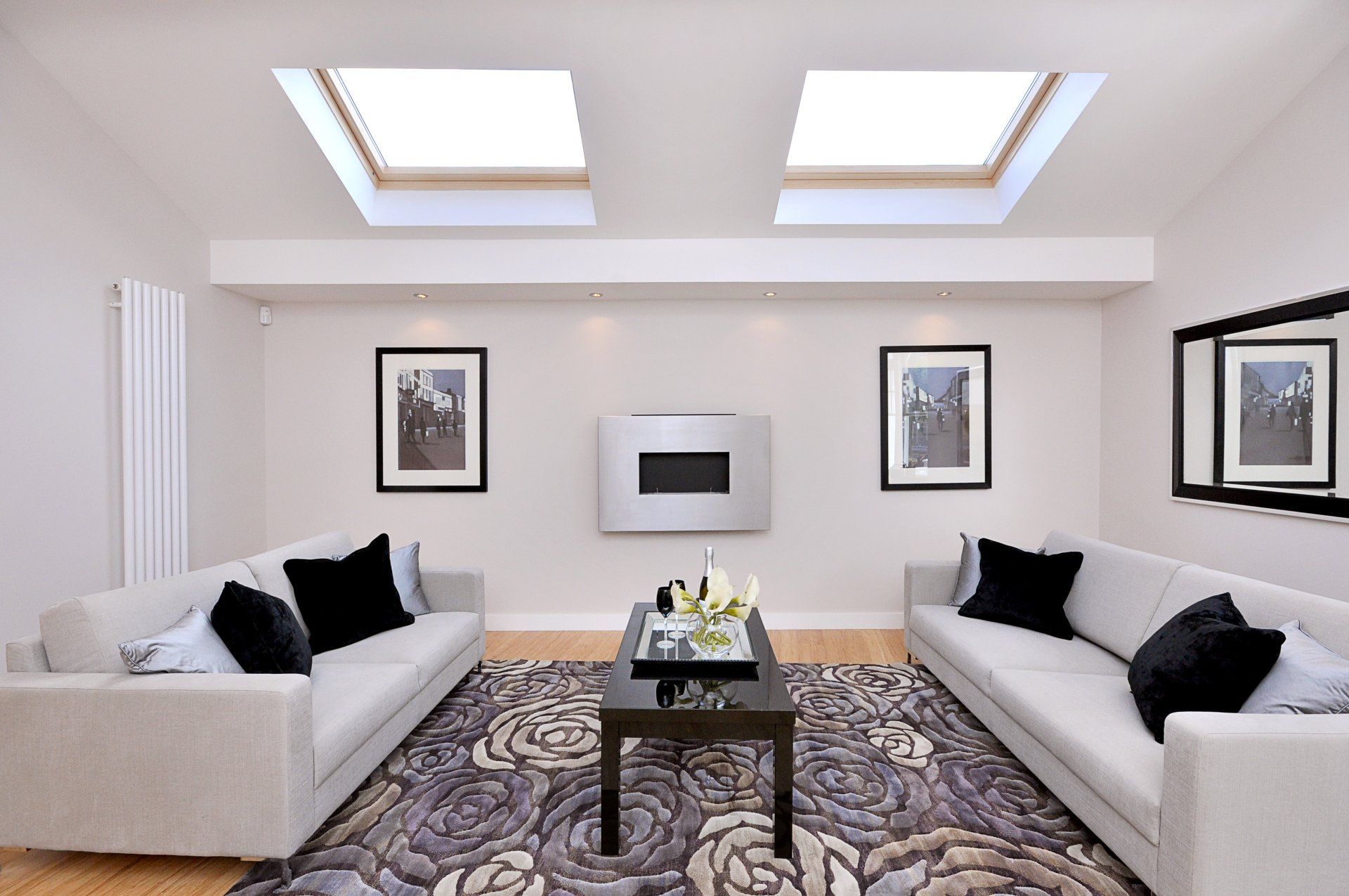 Fulham lounge monochrome interior design