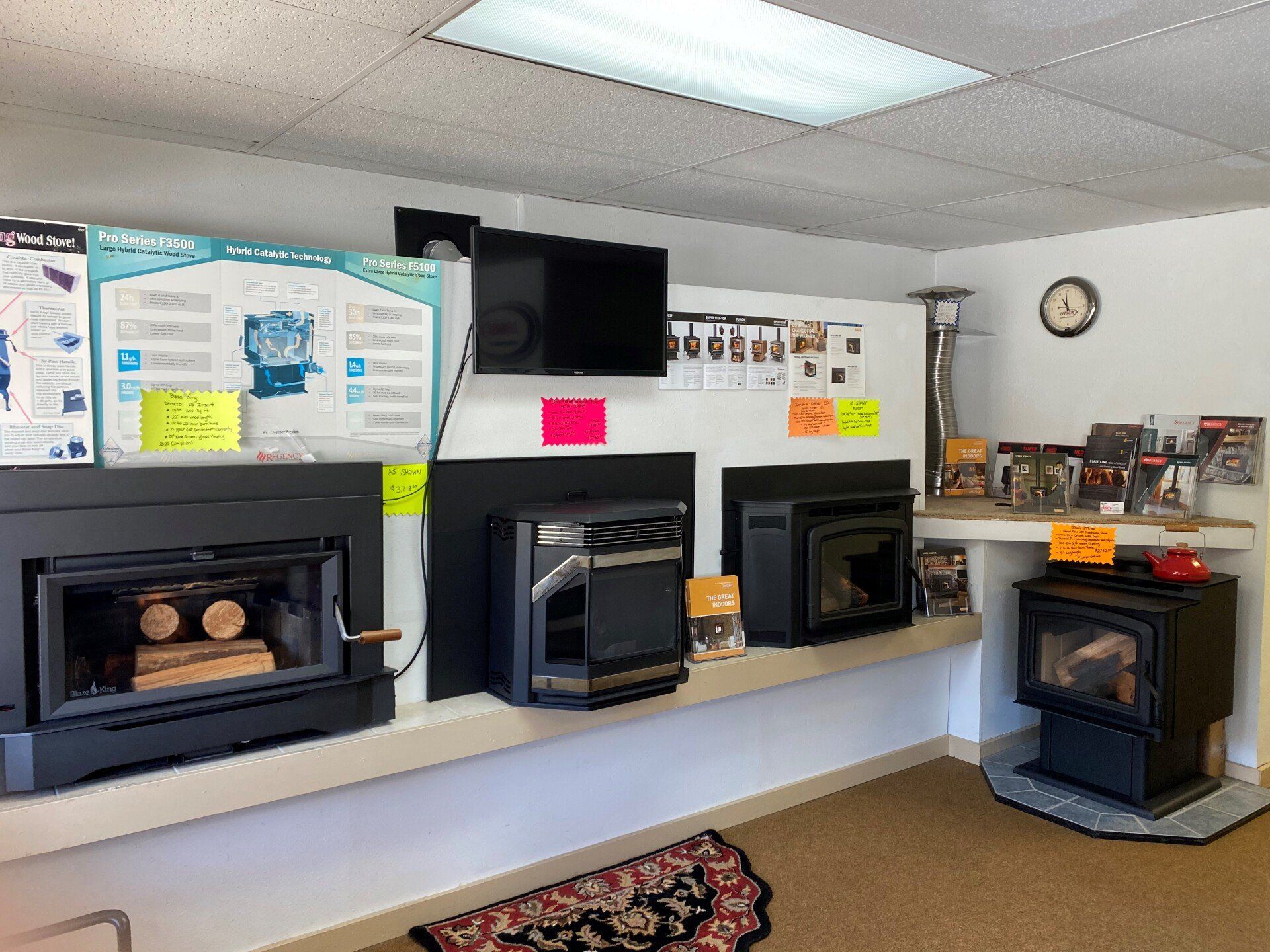Different Wood Stoves on Showroom — Renton, WA — Rob's Country Hearth & Home