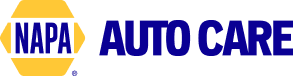 NAPA Auto Care logo: blue text on white background with a yellow and blue emblem.
