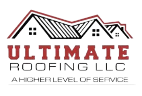 A logo for ultimate roofing llc a higher level of service