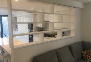 Bookcase/shelving unit in kitchen diner