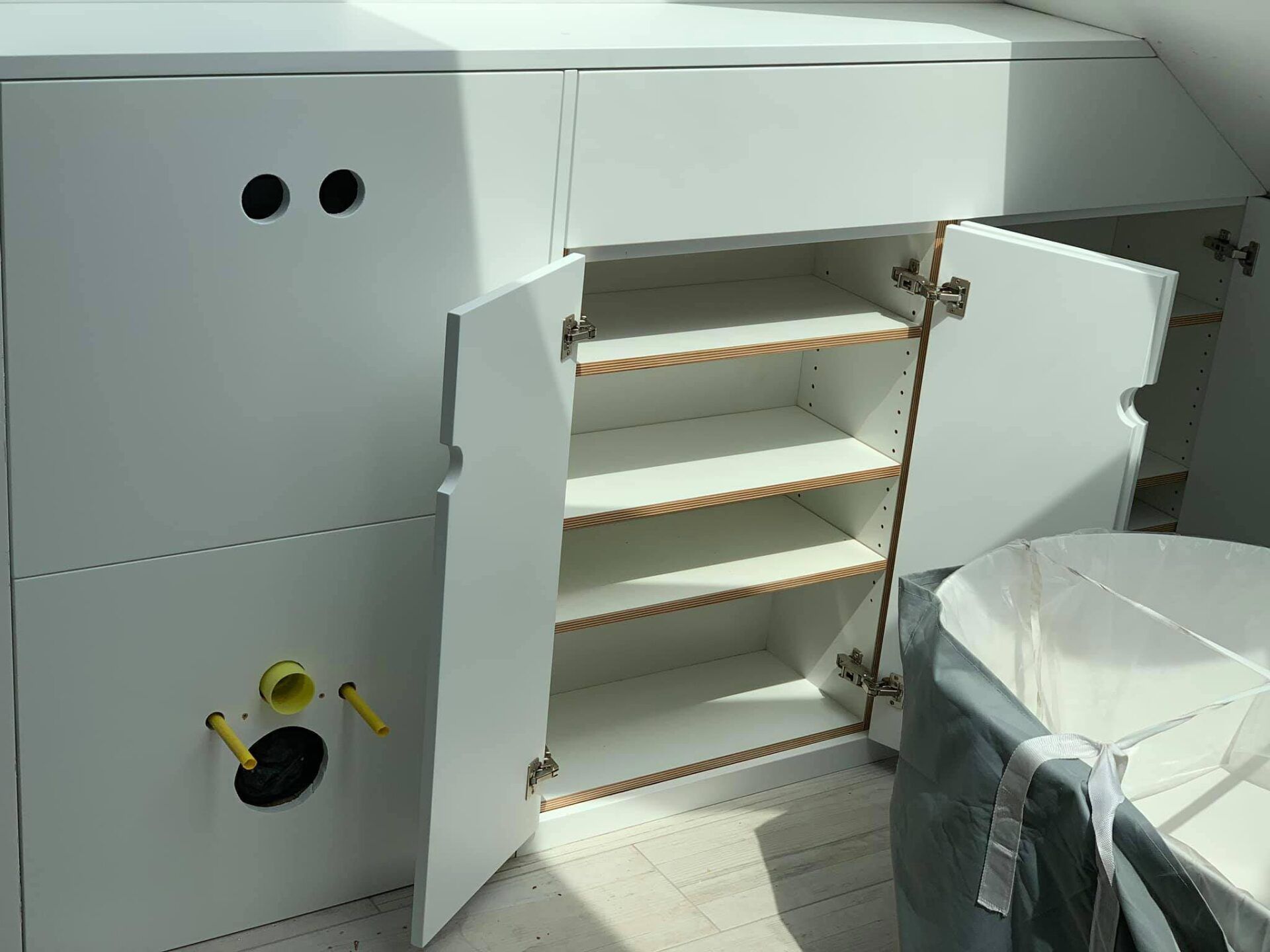 Bathroom storage cupboards in Alexander Palace