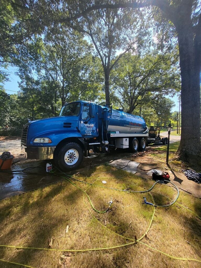 Blue Tanker Truck Parked