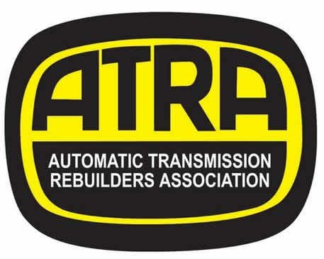 Logo for the Automatic Transmission Rebuilders Association: ATRA in yellow letters on black oval with a yellow border.