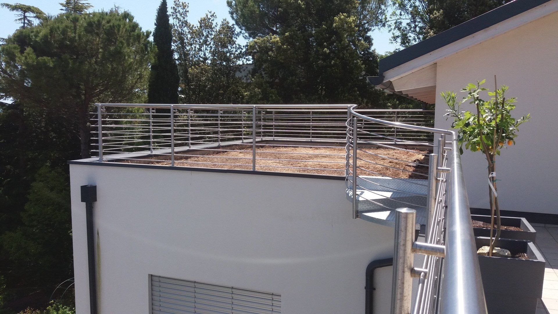 ringhiera moderna acciaio satinato