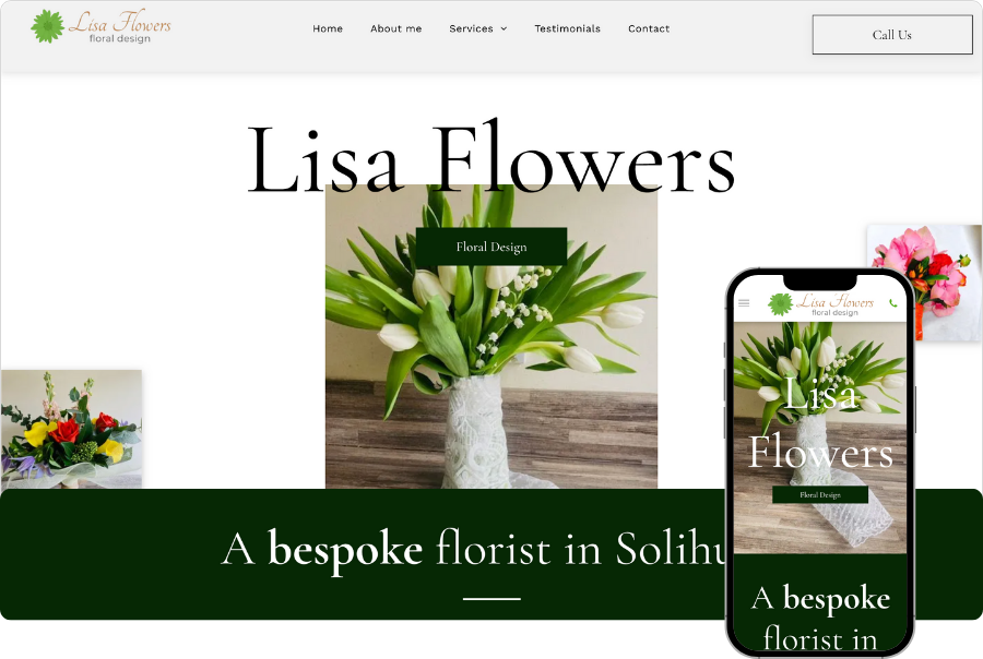A website for lisa flowers a bespoke florist in solihull