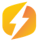 A yellow and orange lightning bolt icon on a white background