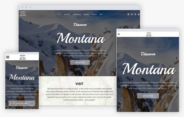 A montana website is displayed on a computer , tablet , and phone.