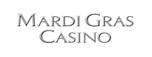 The mardi gras casino logo is on a white background.