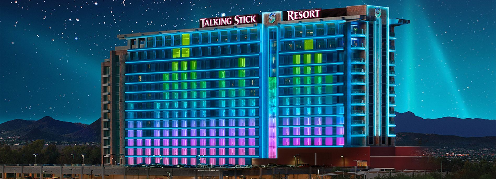 A large building with the word magic stick on it