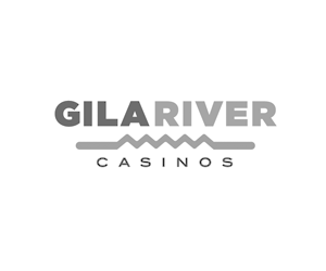 A black and white logo for gila river casinos.