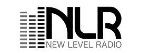The logo for new level radio is black and white.