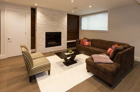 simple family room with comfortable sofa