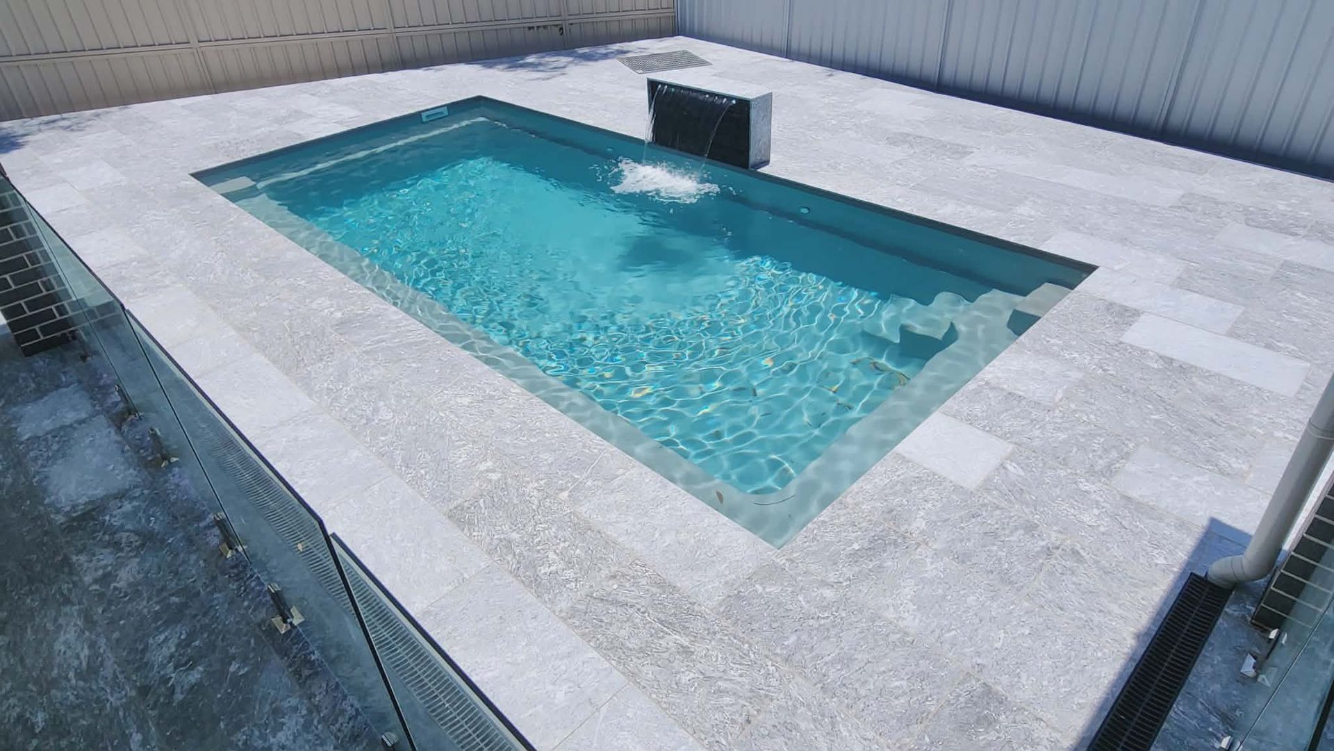 Small Rectangular Pool With Light Blue Water — Clearwater Pools Hallidays Point In Hallidays Point, NSW