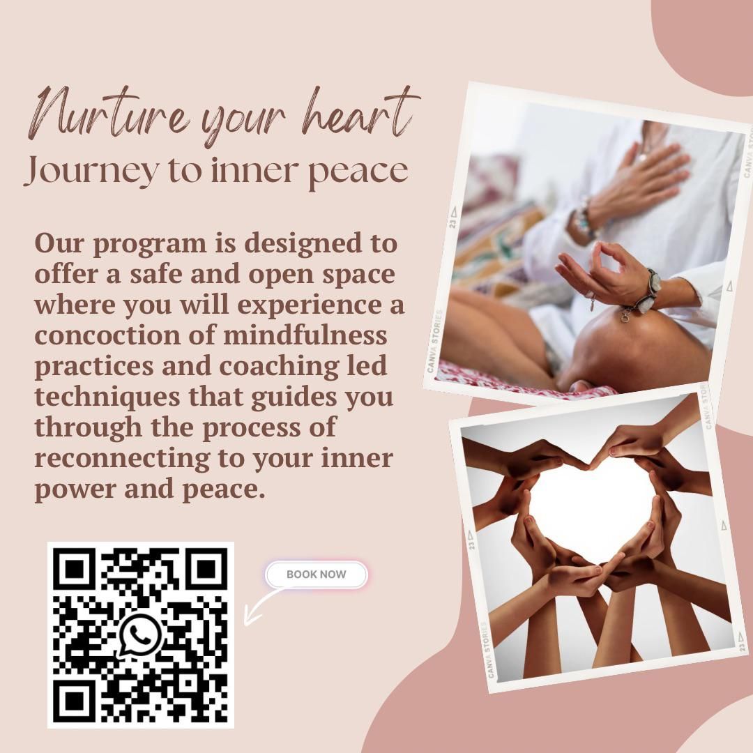 A poster that says journey to inner peace nurture your heart