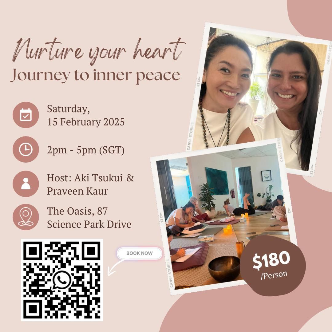 A poster for a journey to inner peace nurture your heart