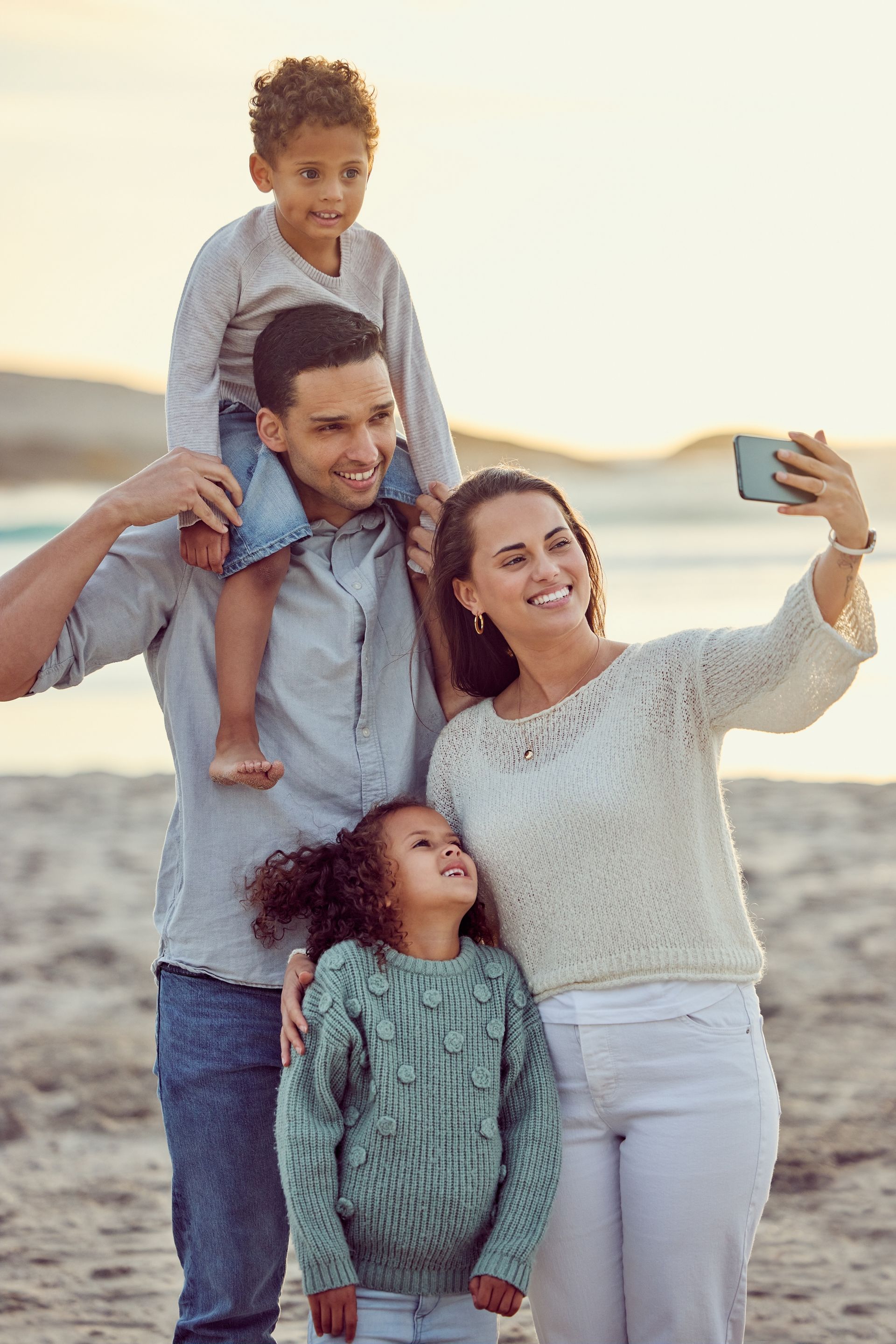 Family counselling sessions on the beach