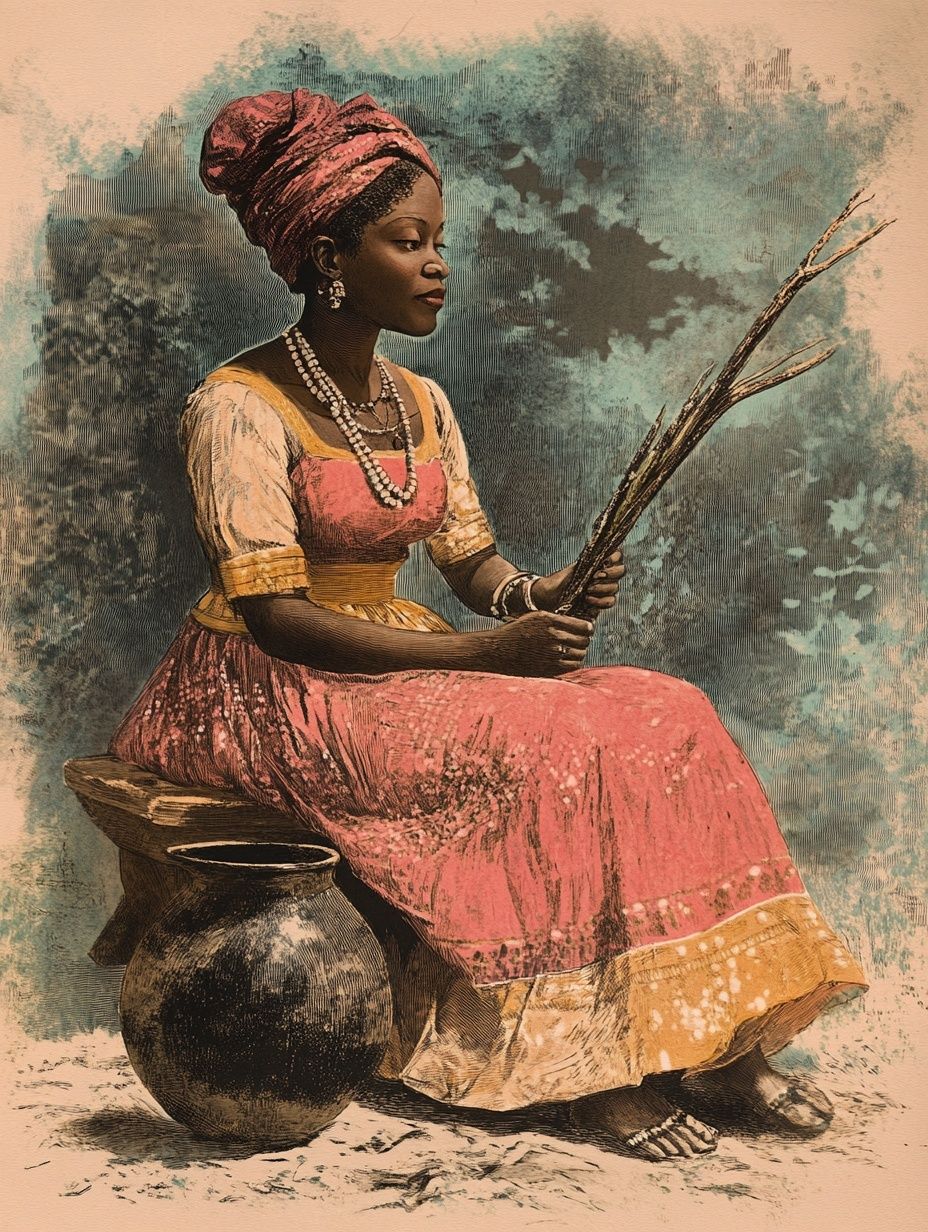 african woman, red dress