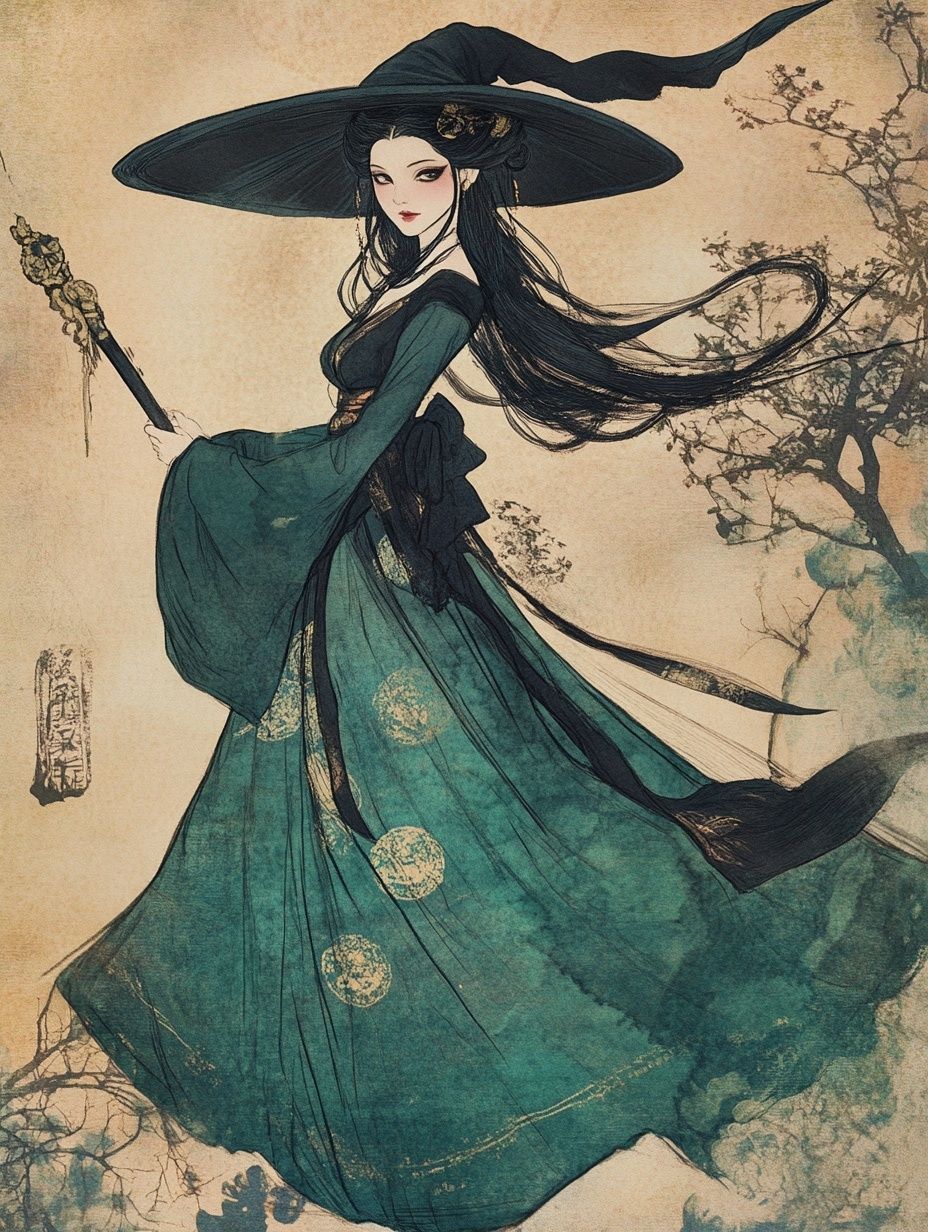 asian witch, traditional dress