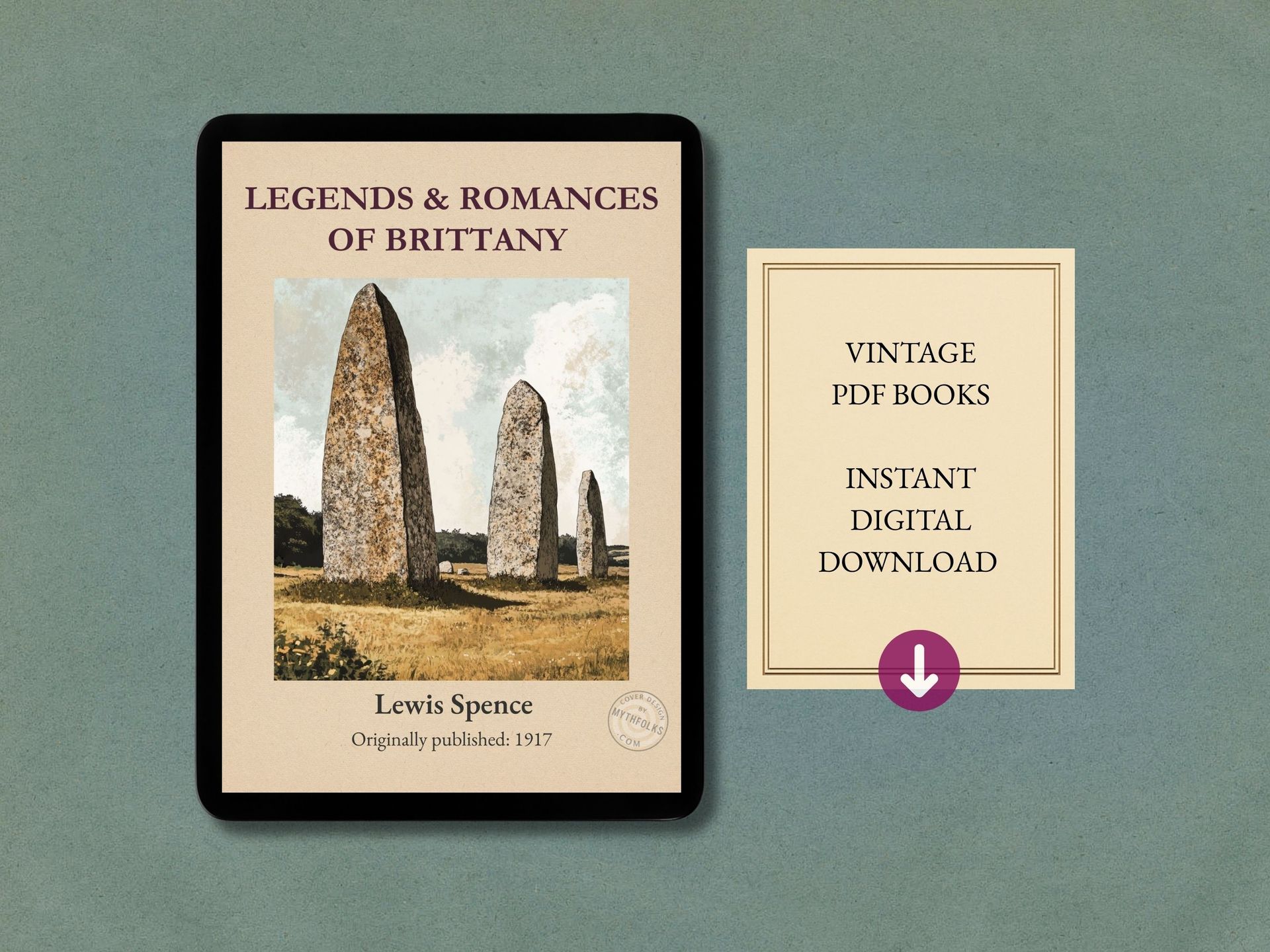 vintage style image showing old books on a tablet