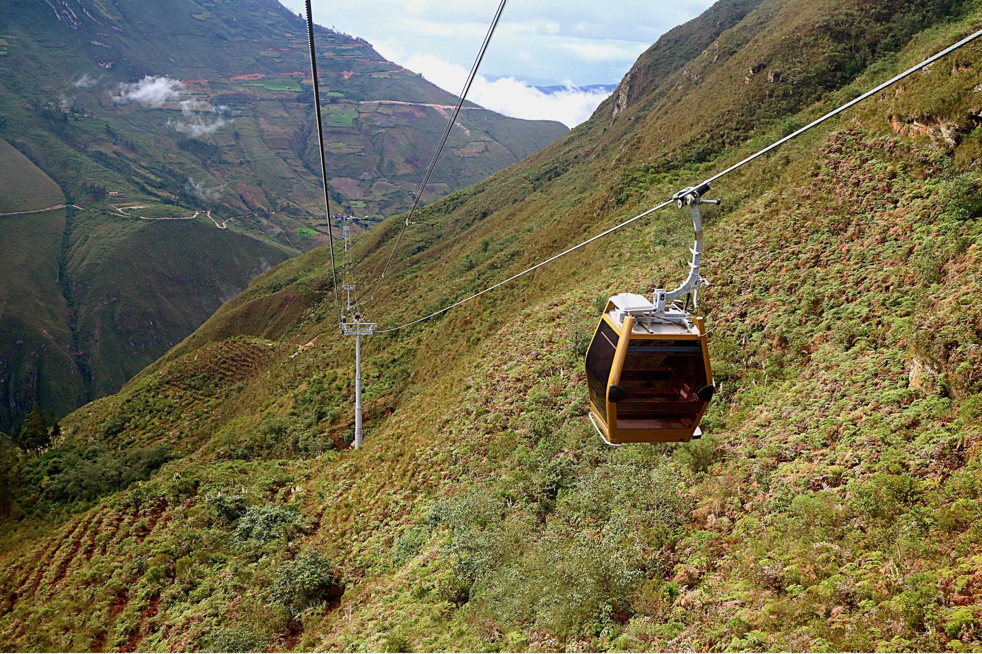 cable car on mountain