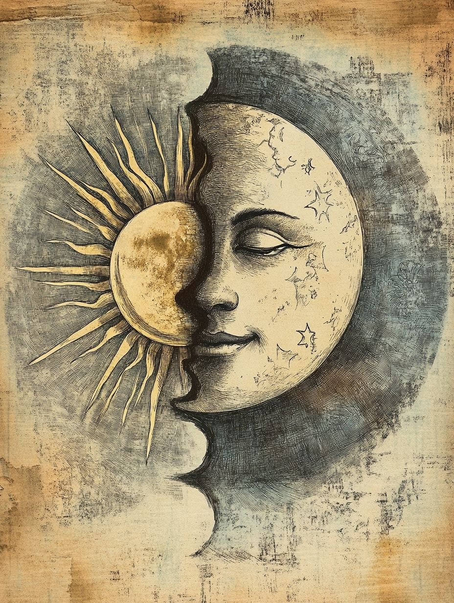 sun and moon illustration